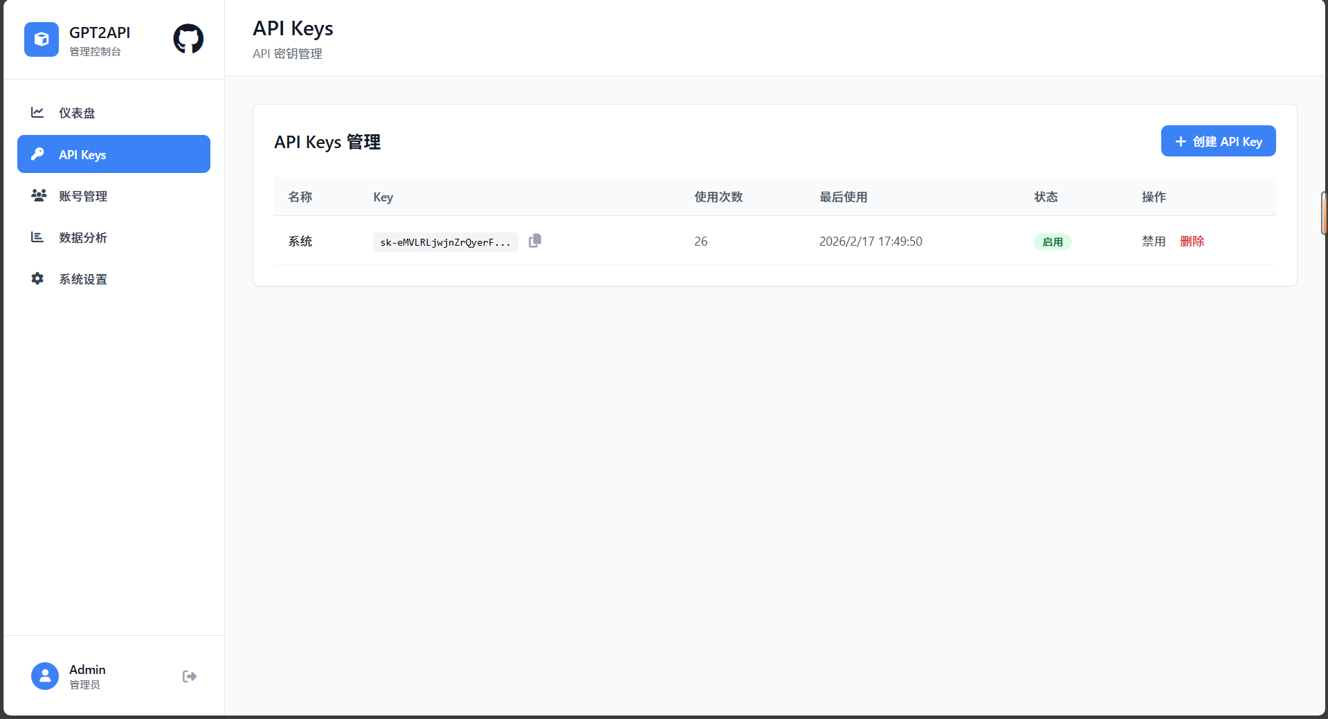 API Keys管理